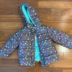 Carters Polka Dot Puffer Jacket with Hood